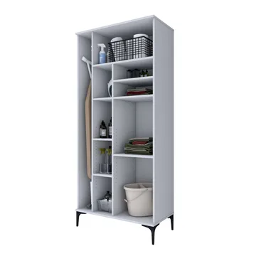 Baderomsskap Wallxpert Cleos-hylle (90 x 198,6 x 45 cm) hvit - Hvit - Hus & oppussing - Kjøkken & bad - Baderom - Baderomsmøbler & baderomsinnredning - Baderomsskap
