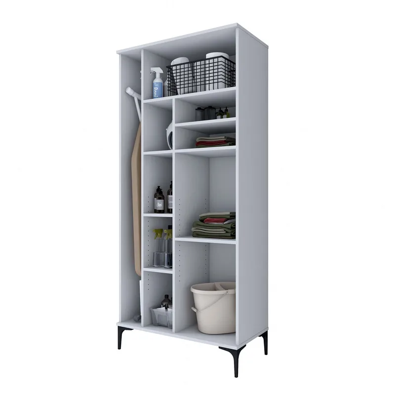 Baderomsskap Wallxpert Cleos-hylle (90 x 198,6 x 45 cm) hvit - Hvit - Hus & oppussing - Kjøkken & bad - Baderom - Baderomsmøbler & baderomsinnredning - Baderomsskap