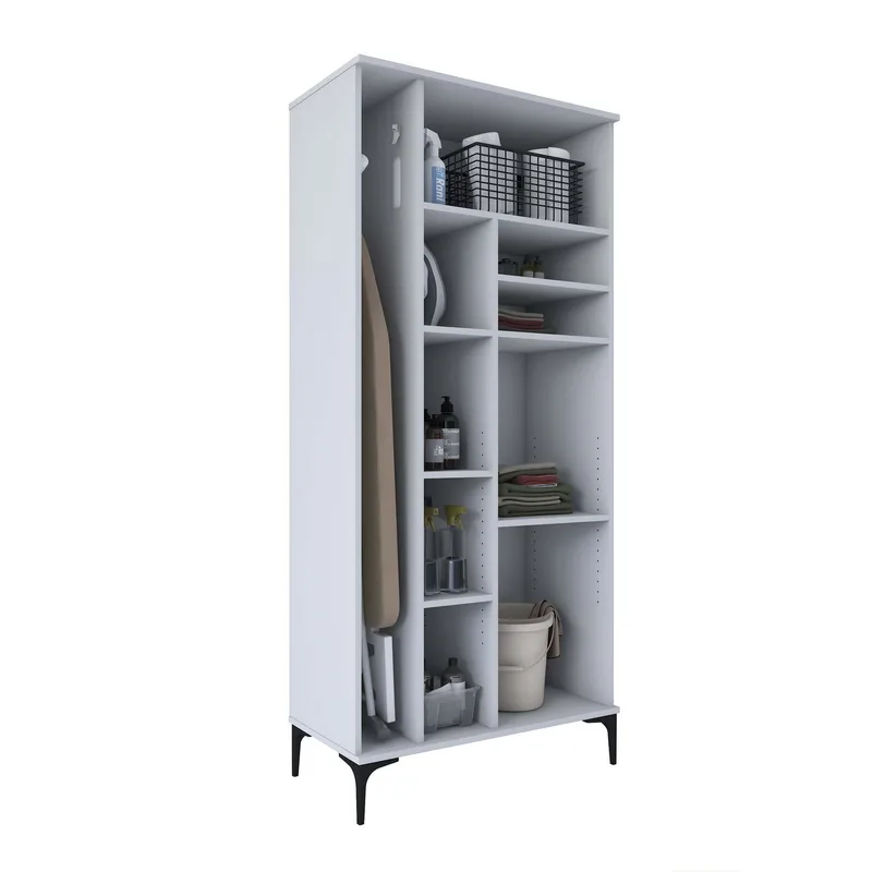 Baderomsskap Wallxpert Cleos-hylle (90 x 198,6 x 45 cm) hvit - Hvit - Hus & oppussing - Kjøkken & bad - Baderom - Baderomsmøbler & baderomsinnredning - Baderomsskap