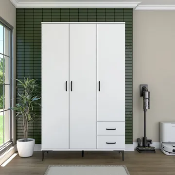 Baderomsskap Wallxpert Dara (120 x 198,6 x 45 cm) Hvit - Hvit - Hus & oppussing - Kjøkken & bad - Baderom - Baderomsmøbler & baderomsinnredning - Baderomsskap
