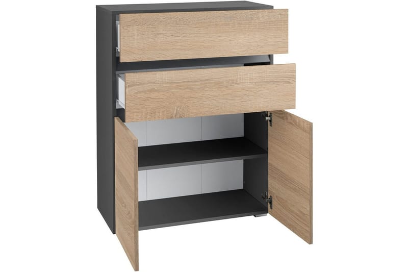 Baderomsskap Wisla 76x35x98 cm, Antrasitt/Eik - 76x35x98 cm, Antrasitt/Eik - Hus & oppussing - Kjøkken & bad - Baderom - Baderomsmøbler & baderomsinnredning - Baderomsskap