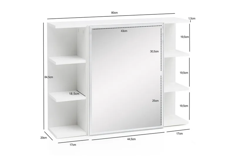 Baderomsskap Wohnling Moderne med speildør laget av hvite sponplater - Hus & oppussing - Kjøkken & bad - Baderom - Baderomsmøbler & baderomsinnredning - Speilskap