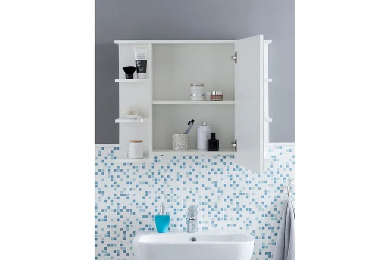 Baderomsskap Wohnling Moderne med speildør laget av hvite sponplater - Hus & oppussing - Kjøkken & bad - Baderom - Baderomsmøbler & baderomsinnredning - Speilskap