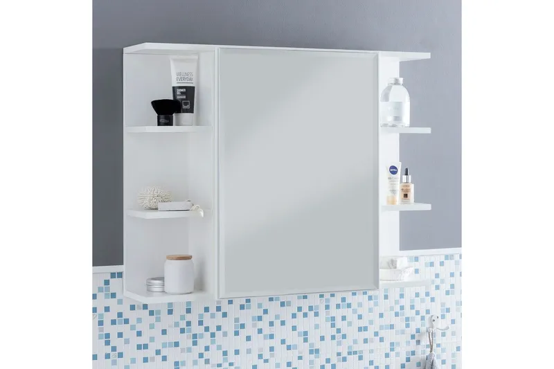 Baderomsskap Wohnling Moderne med speildør laget av hvite sponplater - Hus & oppussing - Kjøkken & bad - Baderom - Baderomsmøbler & baderomsinnredning - Speilskap