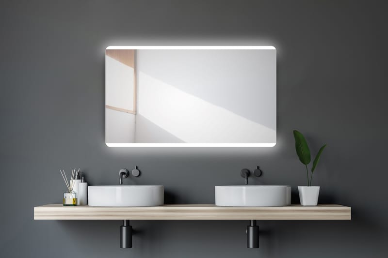 Älvhyttan Speil 120x70 cm - Sølv - Baderomsspeil - Baderomsspeil med belysning