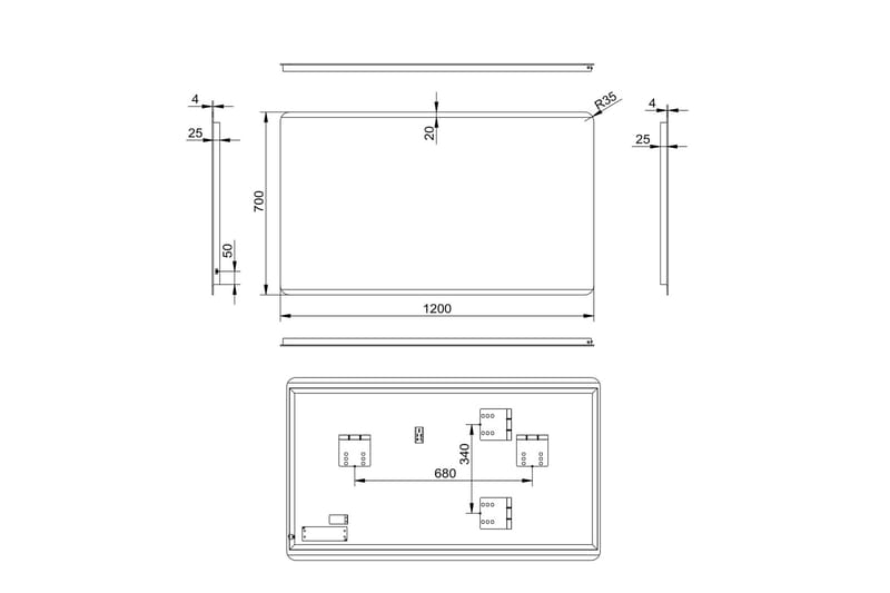 Älvhyttan Speil 120x70 cm - Sølv - Hus & oppussing - Kjøkken & bad - Baderom - Baderomsmøbler & baderomsinnredning - Baderomsspeil