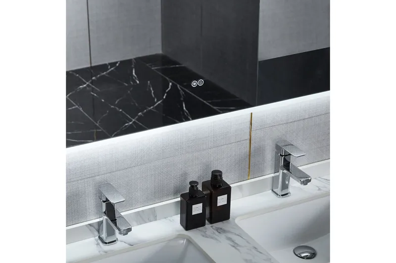 Baderomsspeil 100x80 cm med LED-belysning og anti-dugg - Hus & oppussing - Kjøkken & bad - Baderom - Baderomsmøbler & baderomsinnredning - Baderomsspeil