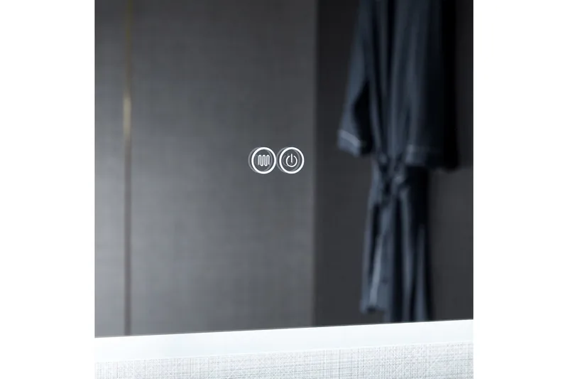 Baderomsspeil 100x80 cm med LED-belysning og anti-dugg - Hus & oppussing - Kjøkken & bad - Baderom - Baderomsmøbler & baderomsinnredning - Baderomsspeil