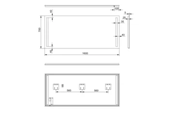 Allejaure Speil 160x70 cm - Sølv - Hus & oppussing - Kjøkken & bad - Baderom - Baderomsmøbler & baderomsinnredning - Baderomsspeil