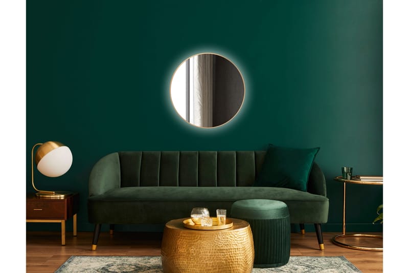 Allejaure Speil 80 cm Rundt - Gull - Hus & oppussing - Kjøkken & bad - Baderom - Baderomsmøbler & baderomsinnredning - Baderomsspeil