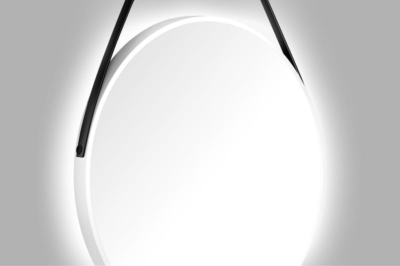 Allejaure Speil 80 cm Rundt - Hvit - Baderomsspeil - Baderomsspeil med belysning