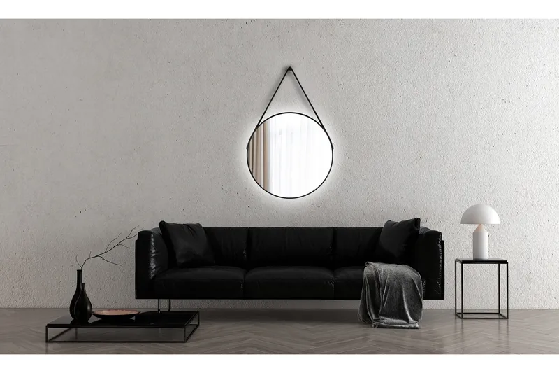 Allejaure Speil 80 cm Rundt - Svart - Hus & oppussing - Kjøkken & bad - Baderom - Baderomsmøbler & baderomsinnredning - Baderomsspeil