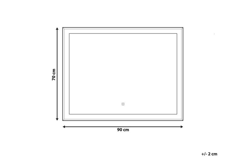 Argens Speil 70x90 cm LED - Sølv - Hus & oppussing - Kjøkken & bad - Baderom - Baderomsmøbler & baderomsinnredning - Baderomsspeil