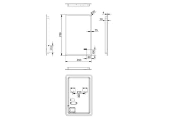 Aspsele Baderomsspeil 70 cm LED-Lys - Hus & oppussing - Kjøkken & bad - Baderom - Baderomsmøbler & baderomsinnredning - Baderomsspeil