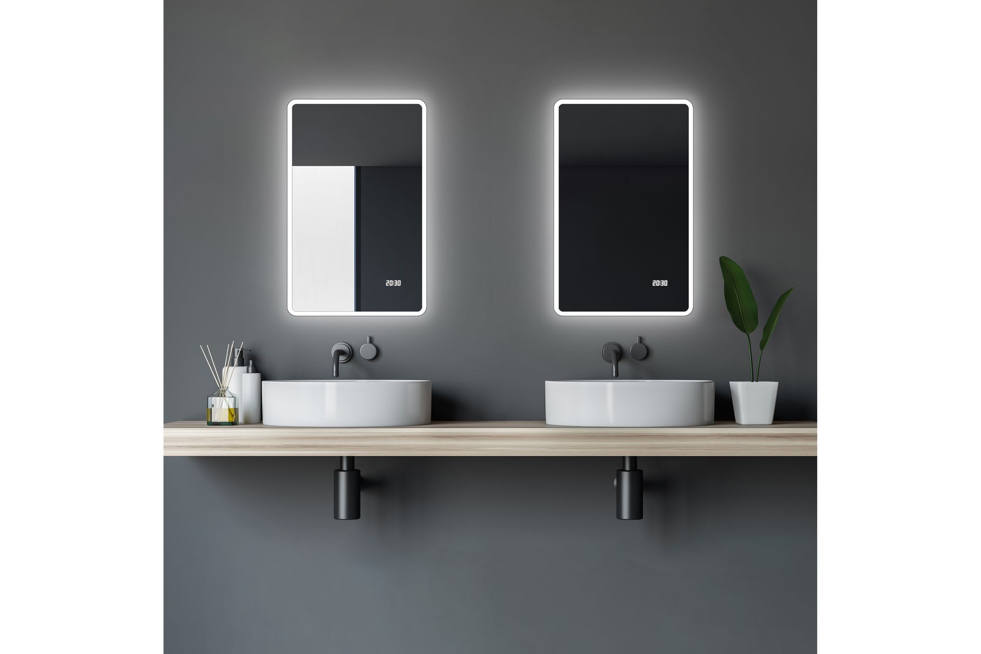 Aspsele Baderomsspeil 70 cm LED-Lys - Hus & oppussing - Kjøkken & bad - Baderom - Baderomsmøbler & baderomsinnredning - Baderomsspeil