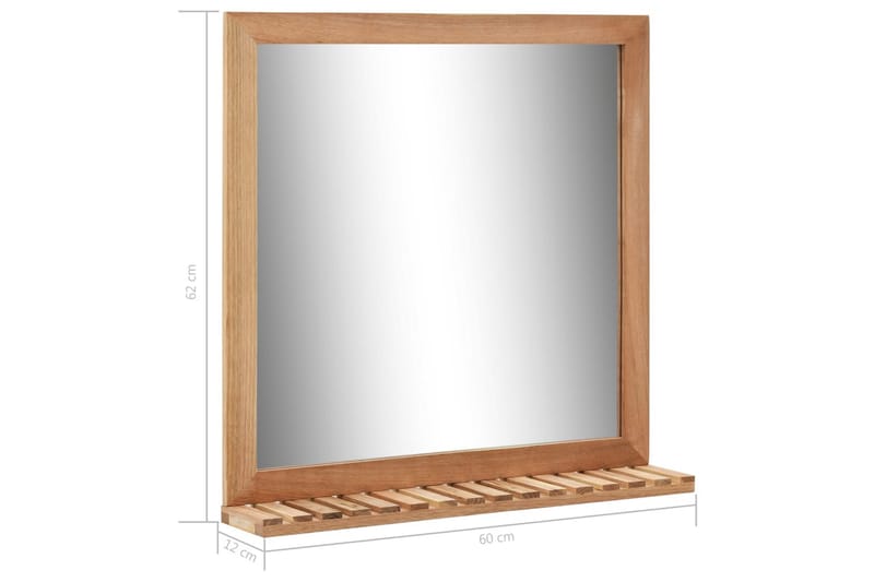 Baderomsspeil 60x12x62 cm heltre valnøtt - Baderomsspeil