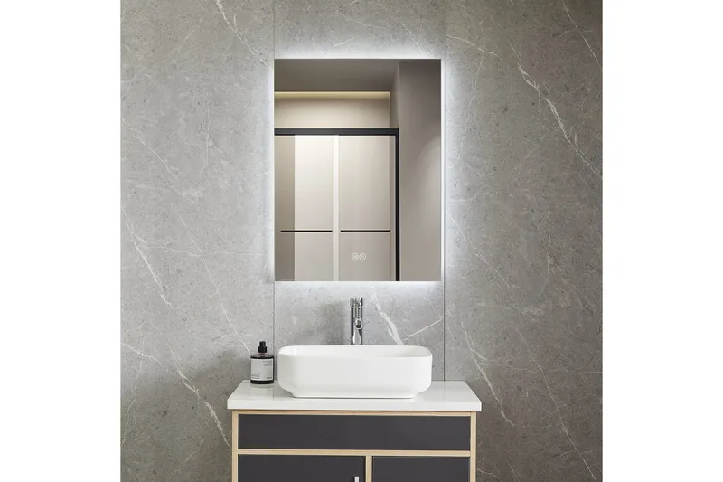 Baderomsspeil 60x80 cm med LED-belysning og anti-dugg, undefined