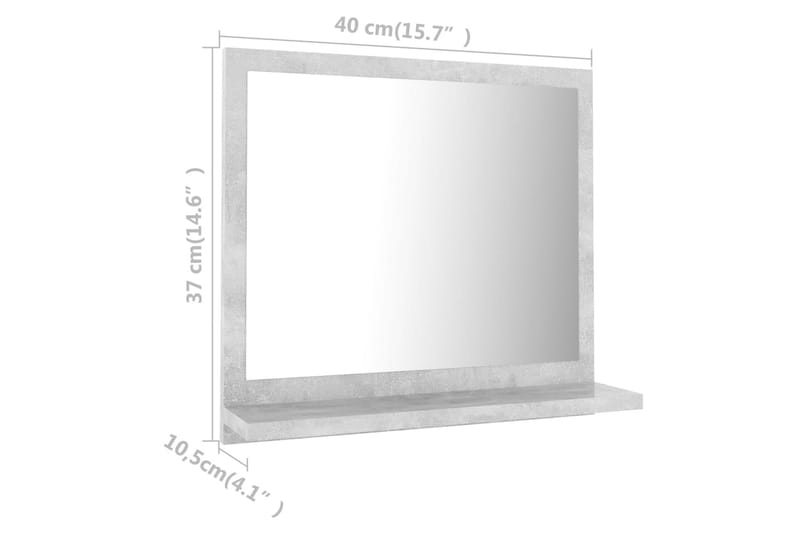 Baderomsspeil betonggrå 40x10,5x37 cm sponplate - Grå - Hus & oppussing - Kjøkken & bad - Baderom - Baderomsmøbler & baderomsinnredning - Baderomsspeil