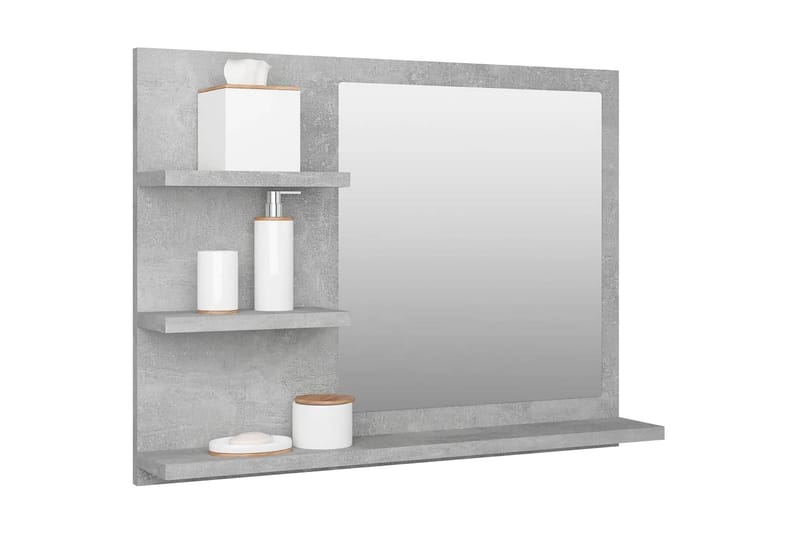 Baderomsspeil betonggrå 60x10,5x45 cm sponplate - Grå - Hus & oppussing - Kjøkken & bad - Baderom - Baderomsmøbler & baderomsinnredning - Baderomsspeil