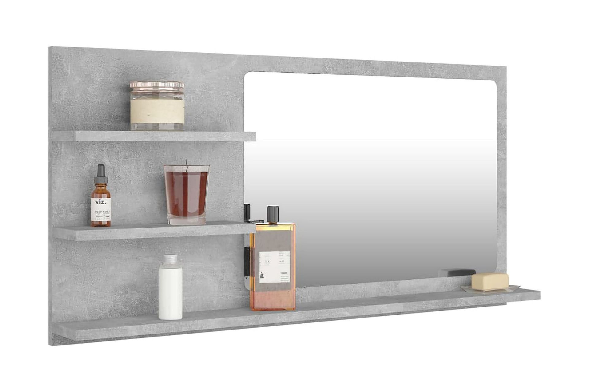Baderomsspeil betonggrå 90x10,5x45 cm sponplate - Grå - Hus & oppussing - Kjøkken & bad - Baderom - Baderomsmøbler & baderomsinnredning - Baderomsspeil