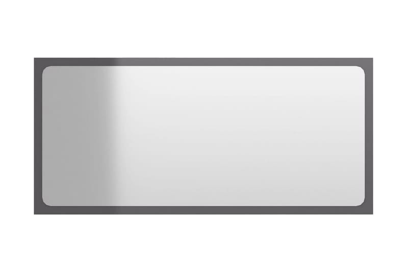Baderomsspeil høyglans grå 80x1,5x37 cm sponplate - Grå - Baderomsspeil