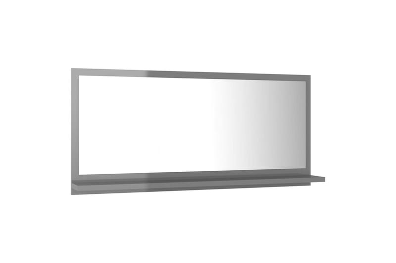 Baderomsspeil høyglans grå 80x10,5x37 cm sponplate - Grå - Baderomsspeil