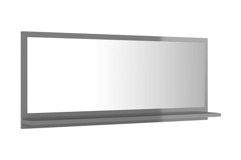Baderomsspeil høyglans grå 90x10,5x37 cm sponplate - Grå - Baderomsspeil