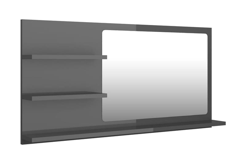 Baderomsspeil høyglans grå 90x10,5x45 cm sponplate - Grå - Baderomsspeil