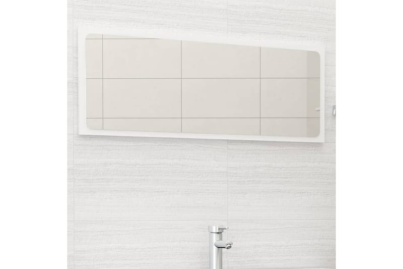 Baderomsspeil høyglans hvit 100x1,5x37 cm sponplate - Hvit - Baderomsspeil