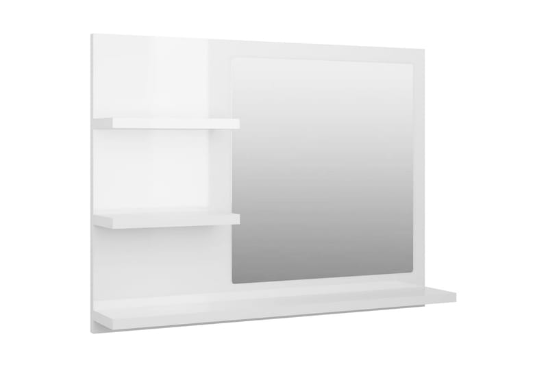 Baderomsspeil høyglans hvit 60x10,5x45 cm sponplate - Hvit - Baderomsspeil