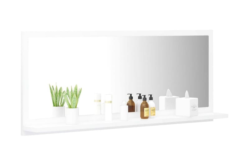 Baderomsspeil høyglans hvit 90x10,5x37 cm sponplate - Hvit - Hus & oppussing - Kjøkken & bad - Baderom - Baderomsmøbler & baderomsinnredning - Baderomsspeil