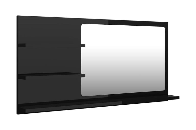 Baderomsspeil høyglans svart 90x10,5x45 cm sponplate - Svart - Baderomsspeil
