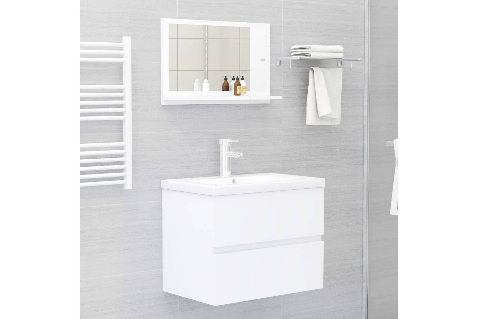 Baderomsspeil hvit 60x10,5x37 cm sponplate - Hvit - Hus & oppussing - Kjøkken & bad - Baderom - Baderomsmøbler & baderomsinnredning - Baderomsspeil