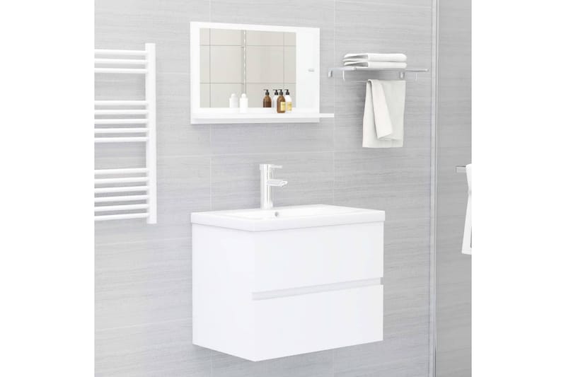 Baderomsspeil hvit 60x10,5x37 cm sponplate - Hvit - Hus & oppussing - Kjøkken & bad - Baderom - Baderomsmøbler & baderomsinnredning - Baderomsspeil