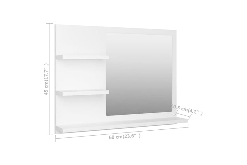 Baderomsspeil hvit 60x10,5x45 cm sponplate - Hvit - Hus & oppussing - Kjøkken & bad - Baderom - Baderomsmøbler & baderomsinnredning - Baderomsspeil