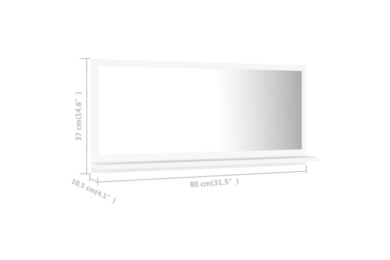 Baderomsspeil hvit 80x10,5x37 cm sponplate - Hvit - Baderomsspeil