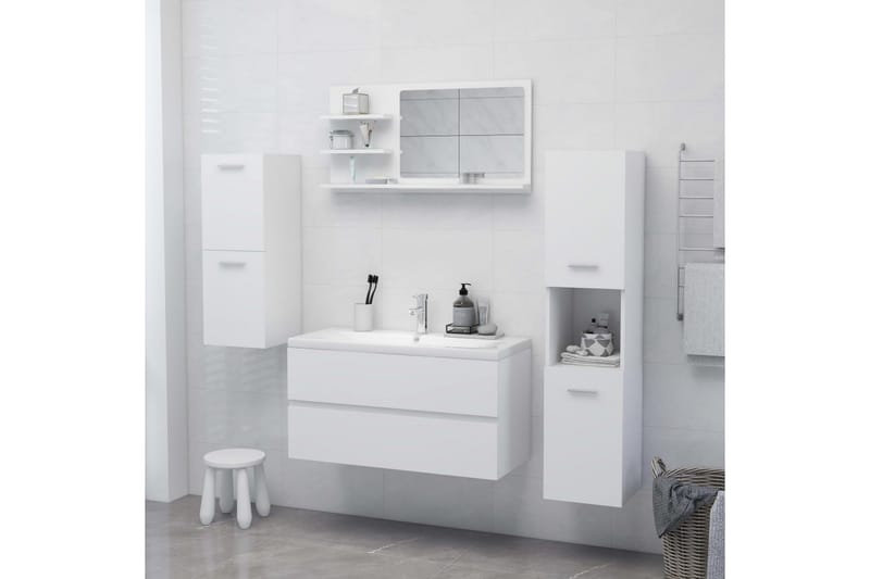 Baderomsspeil hvit 90x10,5x45 cm sponplate - Hvit - Hus & oppussing - Kjøkken & bad - Baderom - Baderomsmøbler & baderomsinnredning - Baderomsspeil