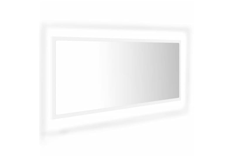 Baderomsspeil LED 100x8,5x37 cm sponplate hvit - Hvit - Baderomsspeil