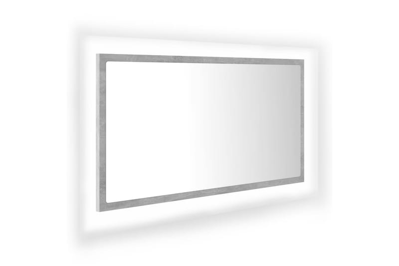 Baderomsspeil LED 80x8,5x37 cm sponplate betonggrå - Grå - Baderomsspeil
