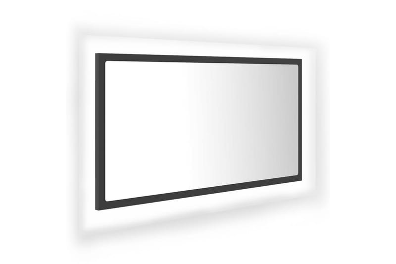 Baderomsspeil LED 80x8,5x37 cm sponplate grå - Grå - Baderomsspeil