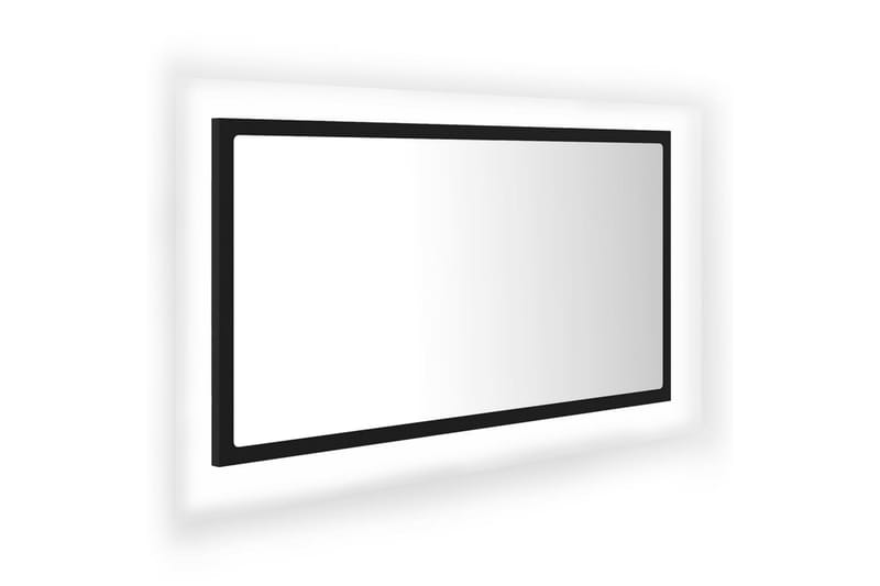 Baderomsspeil LED 80x8,5x37 cm sponplate svart - Svart - Baderomsspeil