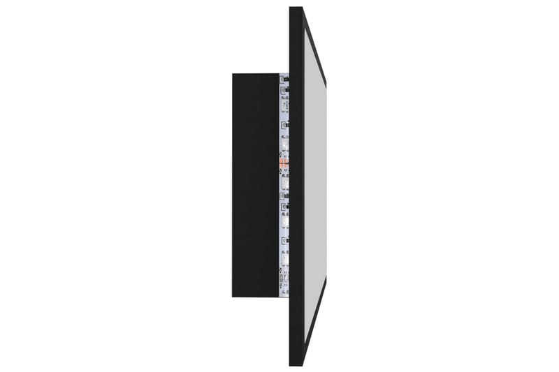 Baderomsspeil LED 80x8,5x37 cm sponplate svart - Svart - Baderomsspeil