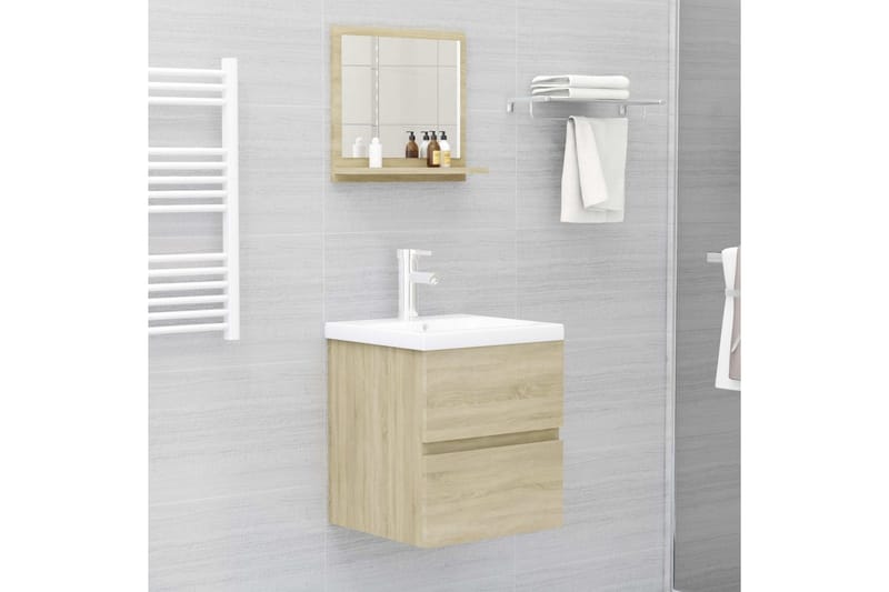 Baderomsspeil sonoma eik 40x10,5x37 cm sponplate - Brun - Hus & oppussing - Kjøkken & bad - Baderom - Baderomsmøbler & baderomsinnredning - Baderomsspeil