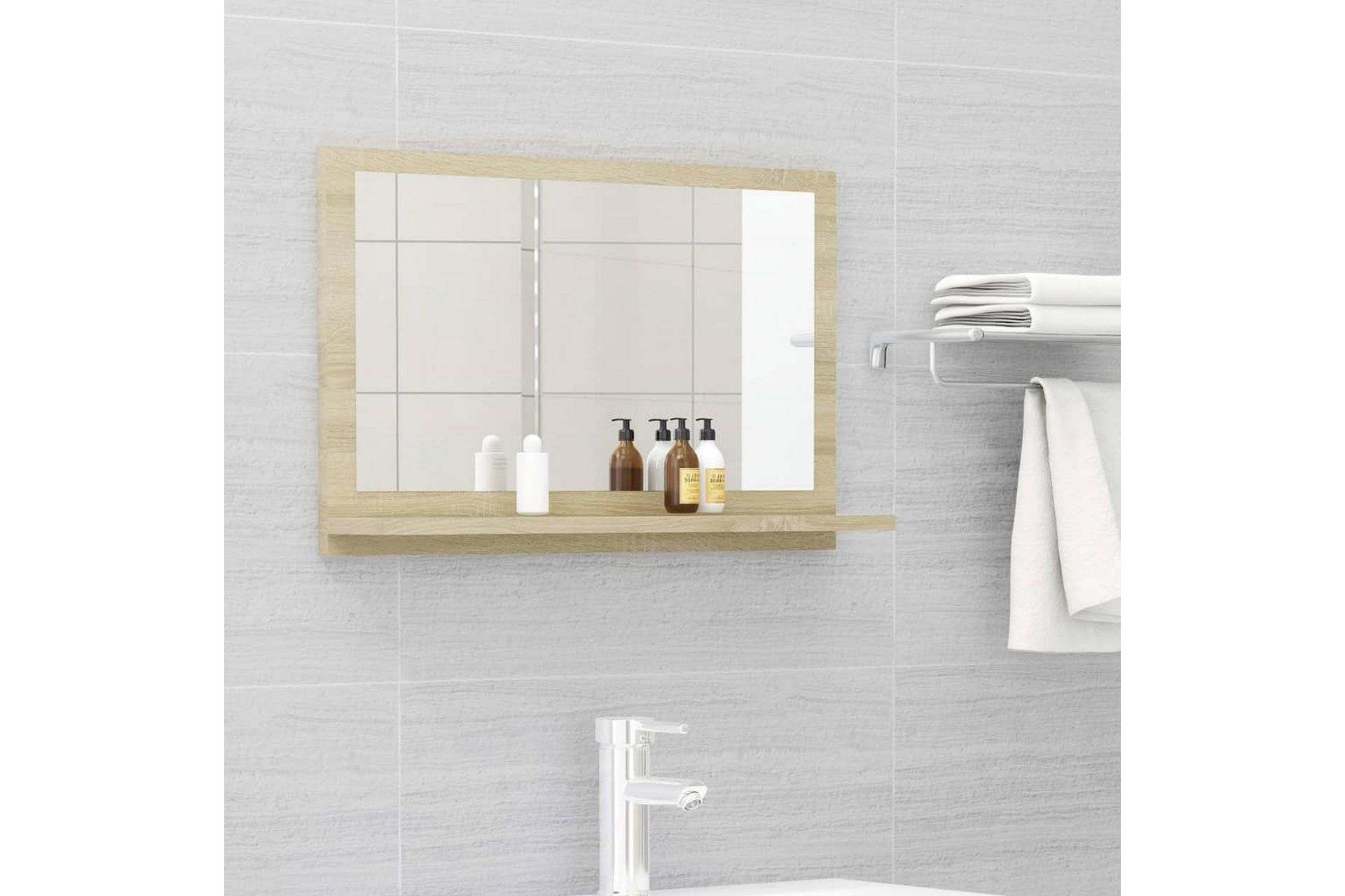 Baderomsspeil sonoma eik 60x10,5x37 cm sponplate - Brun - Hus & oppussing - Kjøkken & bad - Baderom - Baderomsmøbler & baderomsinnredning - Baderomsspeil