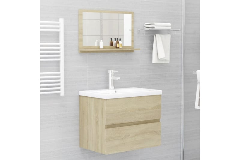 Baderomsspeil sonoma eik 60x10,5x37 cm sponplate - Brun - Hus & oppussing - Kjøkken & bad - Baderom - Baderomsmøbler & baderomsinnredning - Baderomsspeil