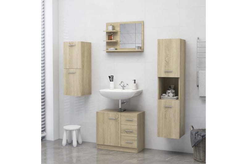 Baderomsspeil sonoma eik 60x10,5x45 cm sponplate - Brun - Hus & oppussing - Kjøkken & bad - Baderom - Baderomsmøbler & baderomsinnredning - Baderomsspeil
