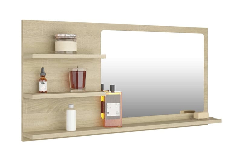 Baderomsspeil sonoma eik 90x10,5x45 cm sponplate - Brun - Hus & oppussing - Kjøkken & bad - Baderom - Baderomsmøbler & baderomsinnredning - Baderomsspeil