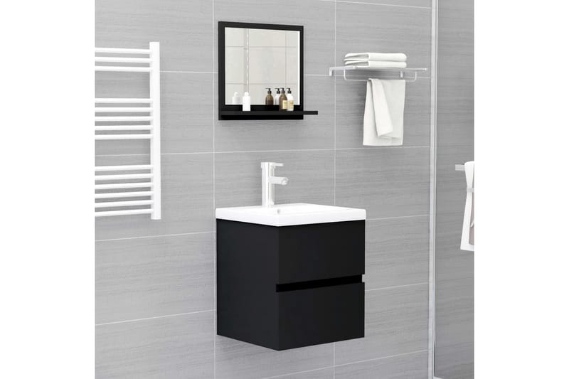 Baderomsspeil svart 40x10,5x37 cm sponplate - Svart - Hus & oppussing - Kjøkken & bad - Baderom - Baderomsmøbler & baderomsinnredning - Baderomsspeil