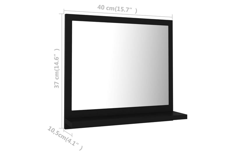 Baderomsspeil svart 40x10,5x37 cm sponplate - Svart - Hus & oppussing - Kjøkken & bad - Baderom - Baderomsmøbler & baderomsinnredning - Baderomsspeil