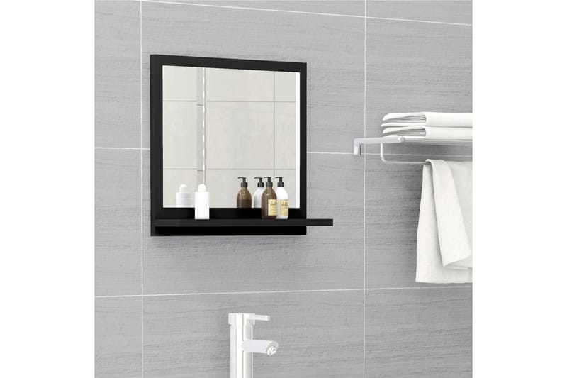 Baderomsspeil svart 40x10,5x37 cm sponplate - Svart - Hus & oppussing - Kjøkken & bad - Baderom - Baderomsmøbler & baderomsinnredning - Baderomsspeil